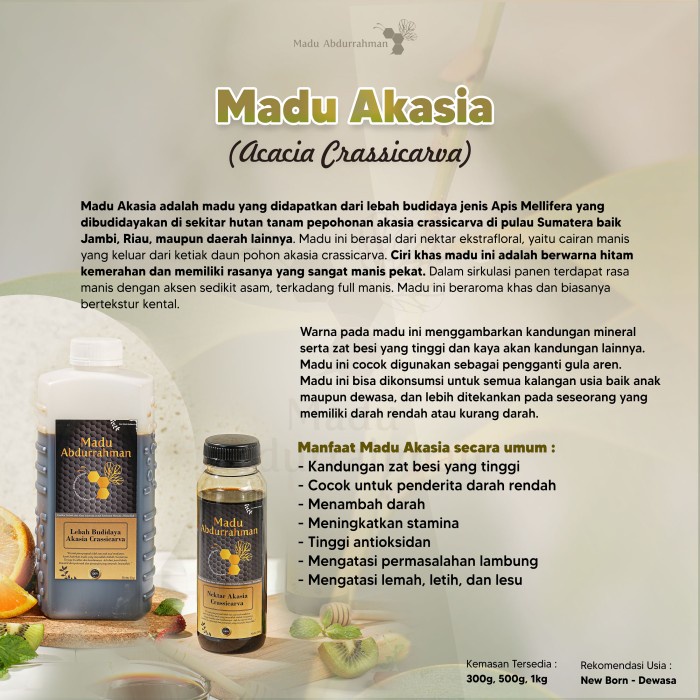 

NJG078 Madu Abdurrahman (1Kg) 100% ASLI & MURNI Raw Honey - Akasia Crscarva