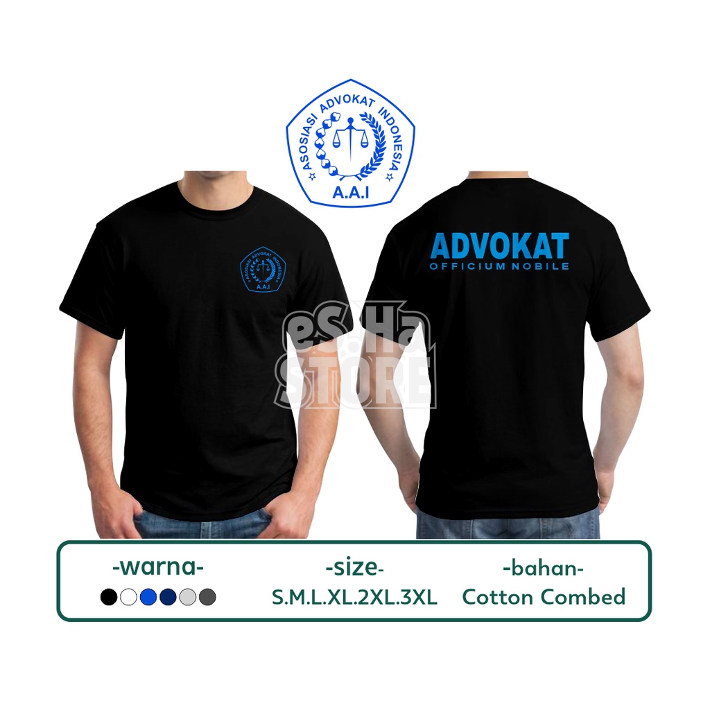 Tshirt Kaos Asosiasi Advokat Indonesia AAI Lawyer Pengacara bahan cotton combed premium