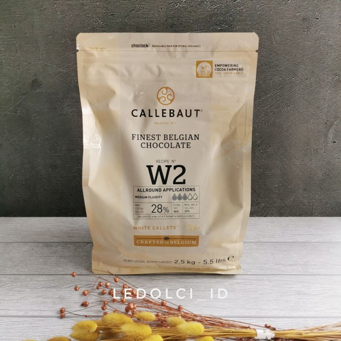 

[Big Sale] CALLEBAUT WHITE CHOCOLATE W2 COUVERTURE REPACK 250 GR