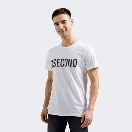 [HOT] 3Second Kaos Pria Lengan Pendek Katun Print Timbul Putih 241122 T-shirt