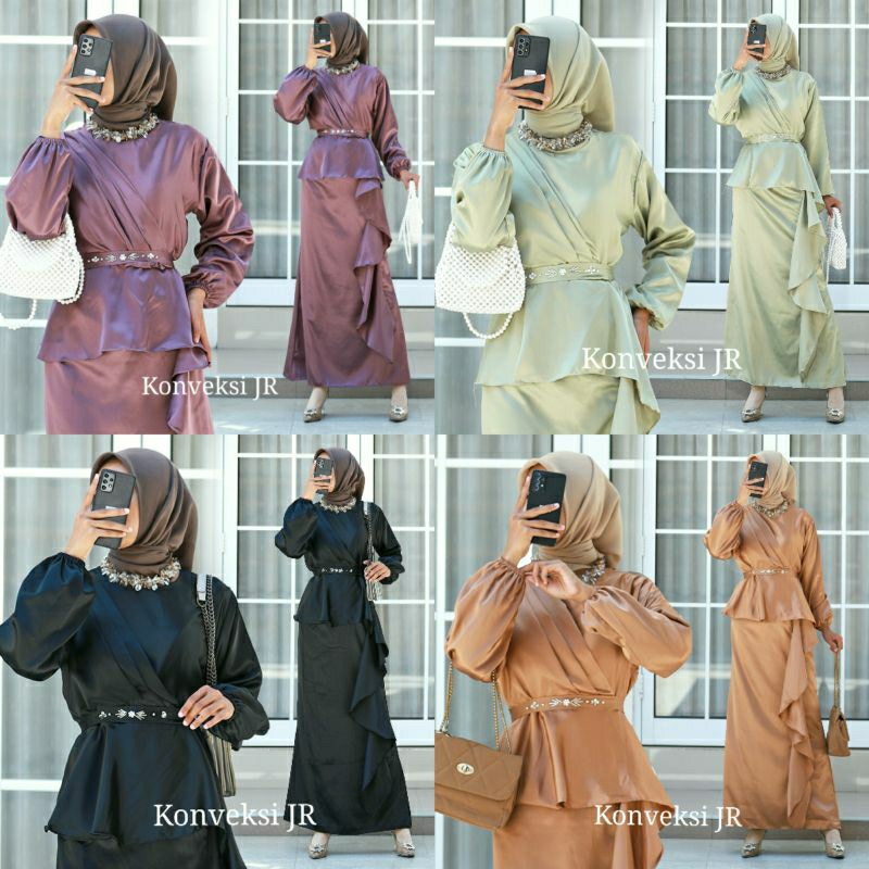 Denia Gaun Pesta Satin Silk - Dress Kondangan Mewah Elegan - - Dress wanita- Dress kondangan - Dress