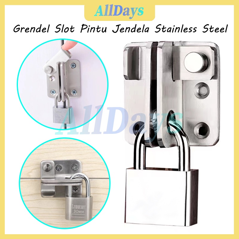 Grendel Pintu Stainless Slot pintu Geser Grendel Slot Pintu Jendela Stainless Steel Selot Pintu