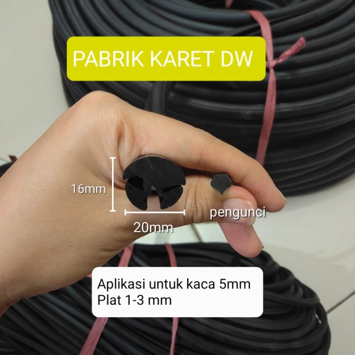 Karet Kaca H Sedang H 5mm Karet Panel Akrilik Karet Koam Kaca 20mm HARGA PER 1 METER