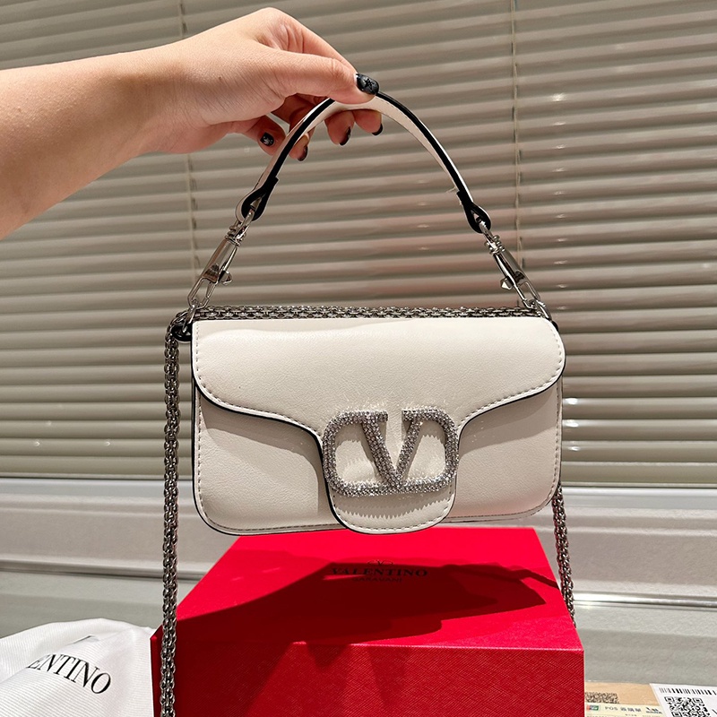 (with Box) Valentino MINI LOCÒ Imitation Crystal Handbag Women's Fashion Style Shoulder Bag