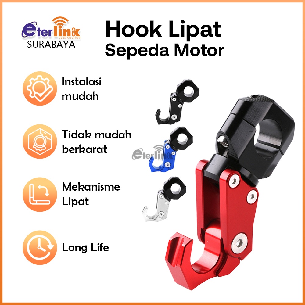 【COD】Motor model Gantungan cakar 22mm-28.5mm Helm Kait Bagasi Kait Tas Pemegang Penyimpanan Helm Alu