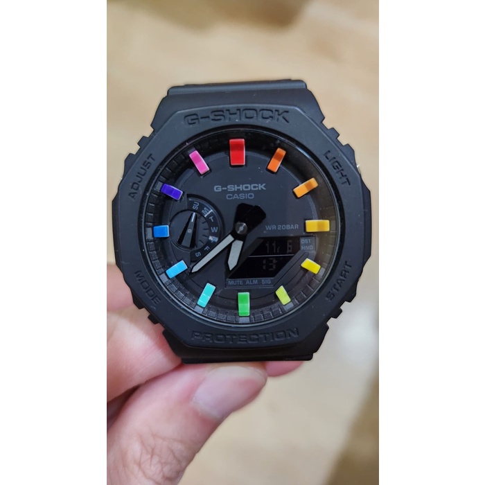 Mark G-Shock Ga-2100 1 ADR Rainbow Casioak Rainbow Original G Shock Casio - Hitam