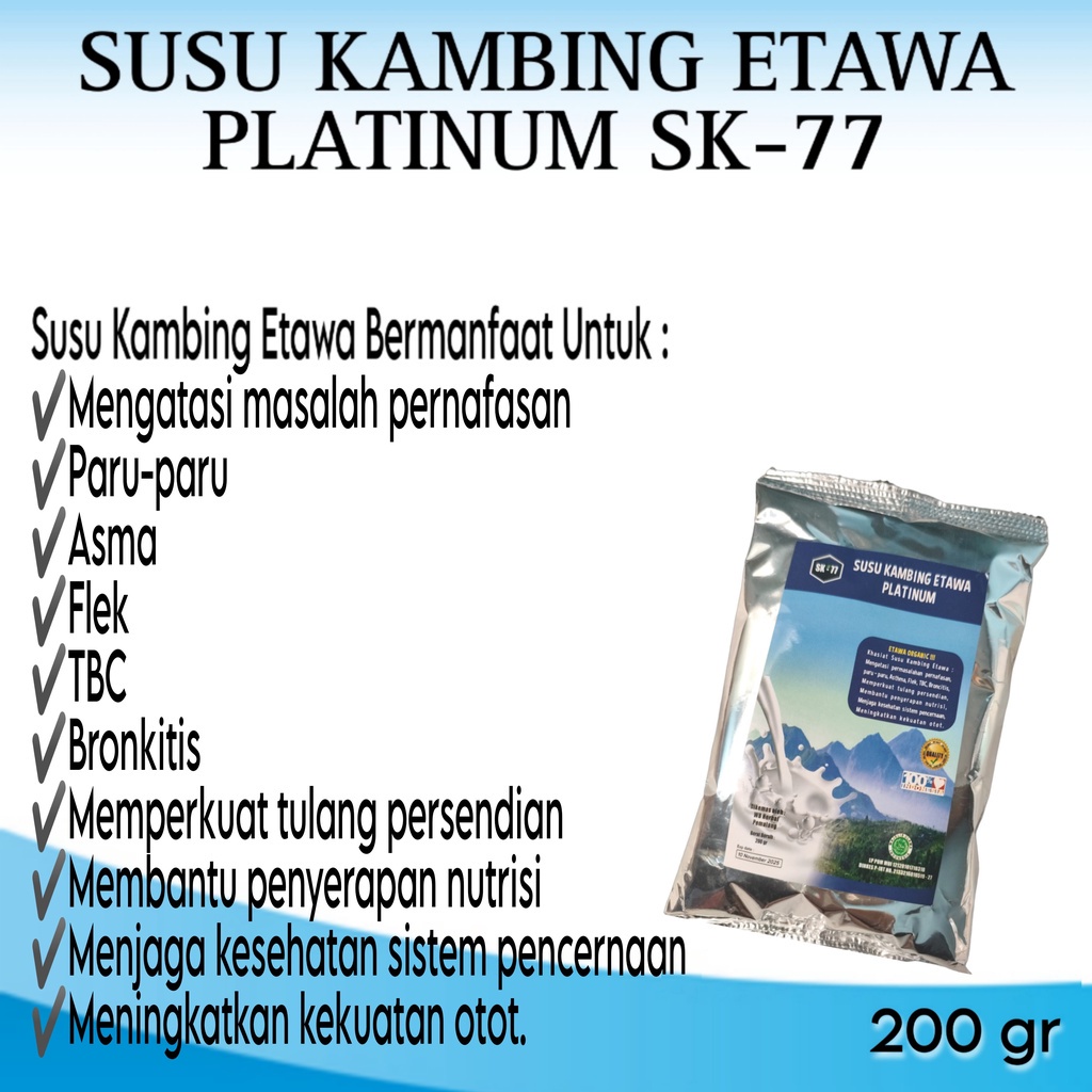 

SUSU KAMBING ETAWA PLATINUM SK77 ORIGINAL 200GR