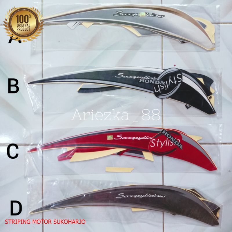 (ORI) Striping Scoopy 2018 stylish  sticker bodi  scopy stylish kualitas original