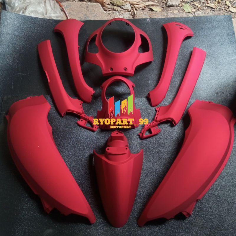 cover body full set body halus Honda Scoopy new prestige strylish K2f 2021 2023 merah doff