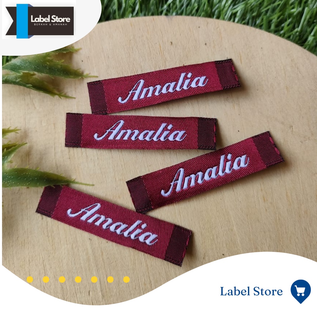 Label Baju / Fashion / Jilbab / Celana Woven Custom Murah Label Merk Pakaian Pita Isi 2-4 Roll 1200-