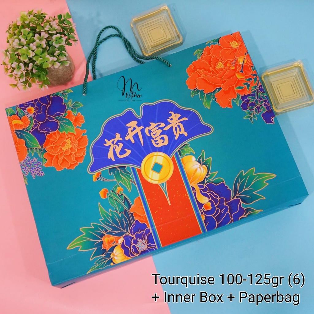 Box Mooncake (100-125gr) isi 6 + Inner Box + Paperbag / Dus Mooncake
