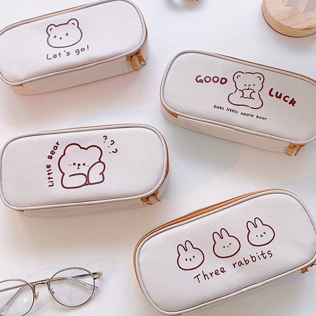 

kotak pensil bear lucu organizer box pencil case tempat pensil korea - Let's go
