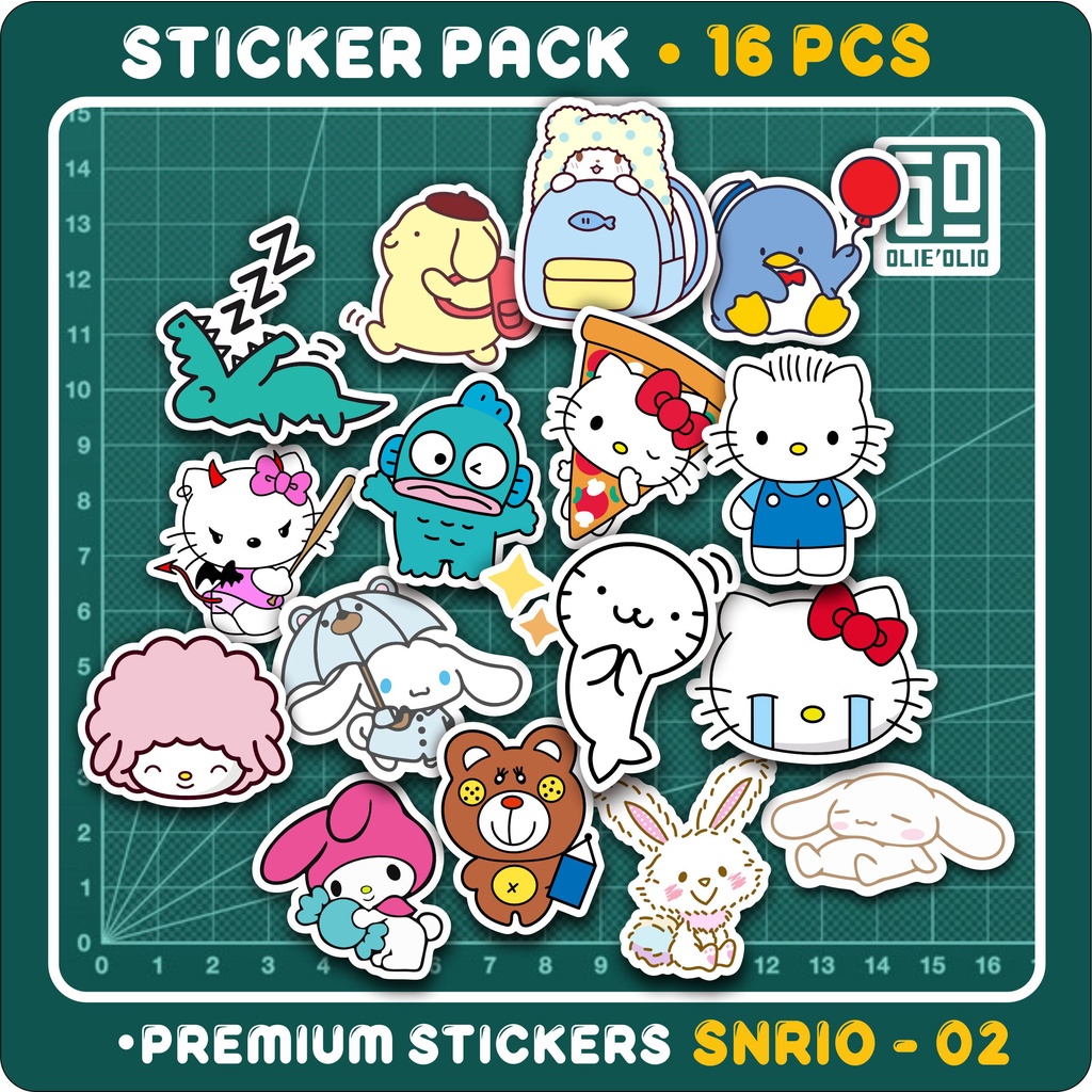 STIKER PACK SANRIO STICKER KEROPPI & HELLO KITTY | STIKER HP | STICKER LAPTOP | STIKER TUMBLER ANTI 