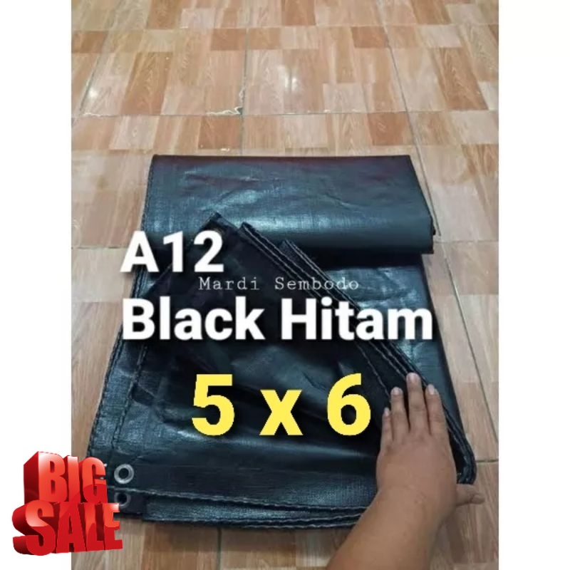 SuperPromo  Terpaulin Terpal plastik Korea A12 Hitam 5x6 meter