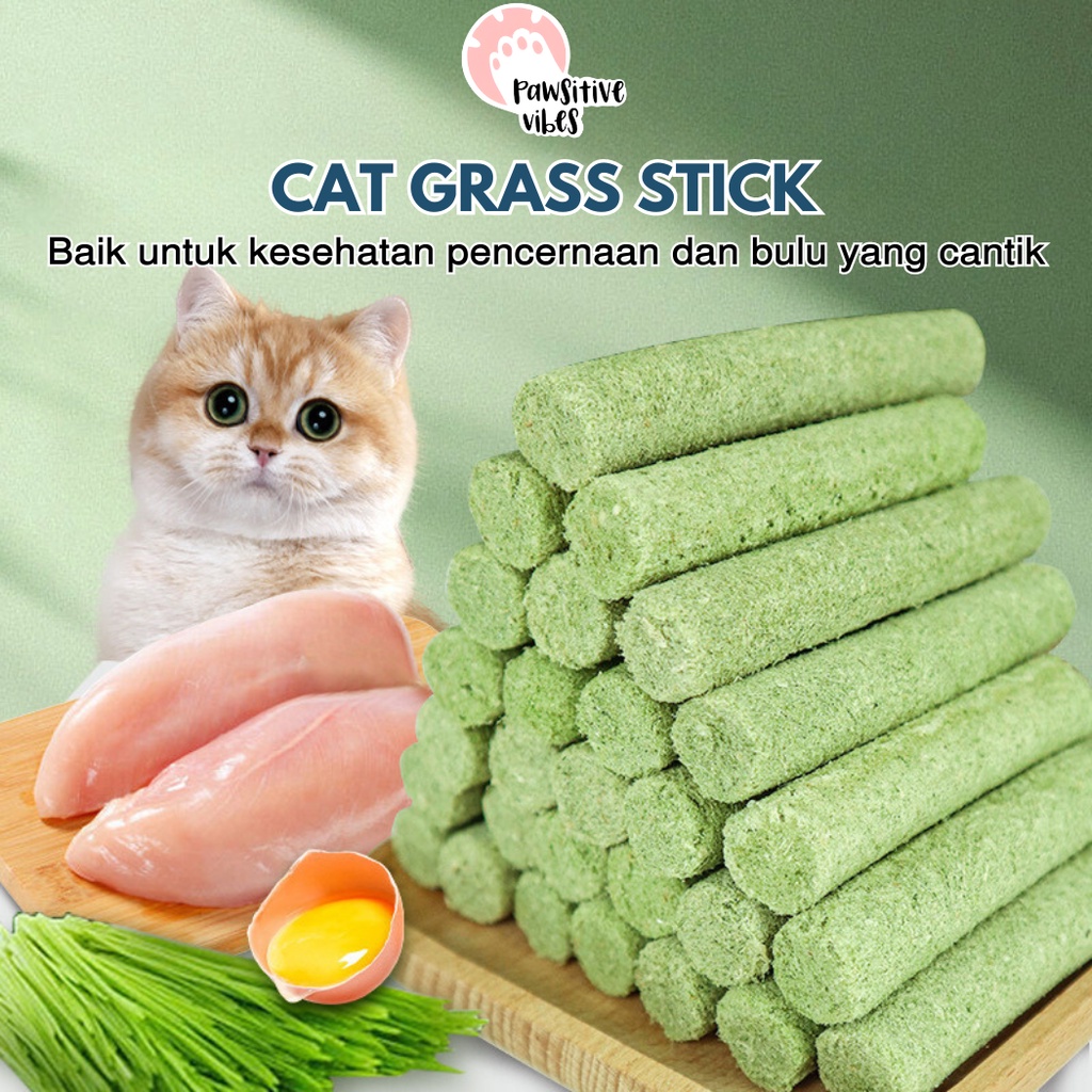 [Premium Quality] Cat Grass Stick - Snack Kucing Campuran Catnip, Ayam, Minyak Ikan, Vitamin Untuk M