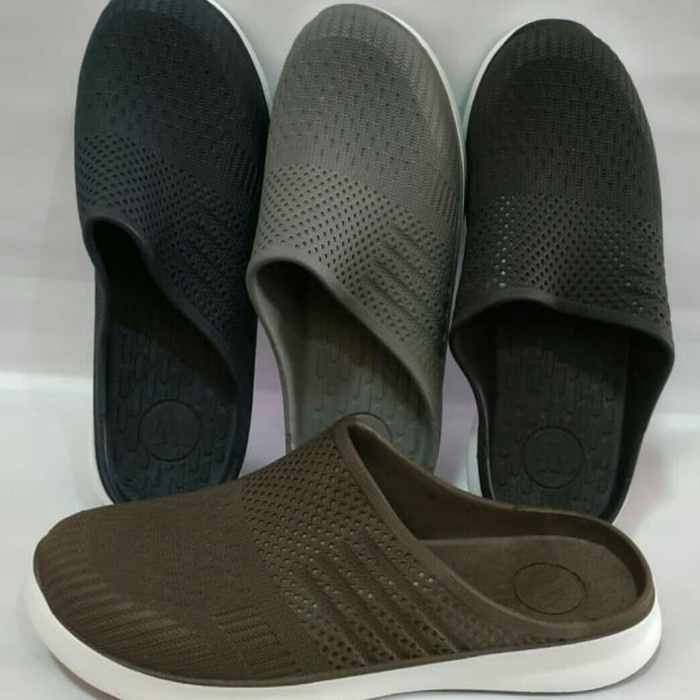 ✨MURAH✨ -Sandal Slop Pria S39-43 Sepatu Casual Karet Model Crocs Merk