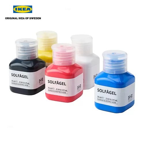 

ORI lKEA Cat Lukis Akrilik 1Set 5Pcs Botol Aneka Warna Bahan Education Anak ORI