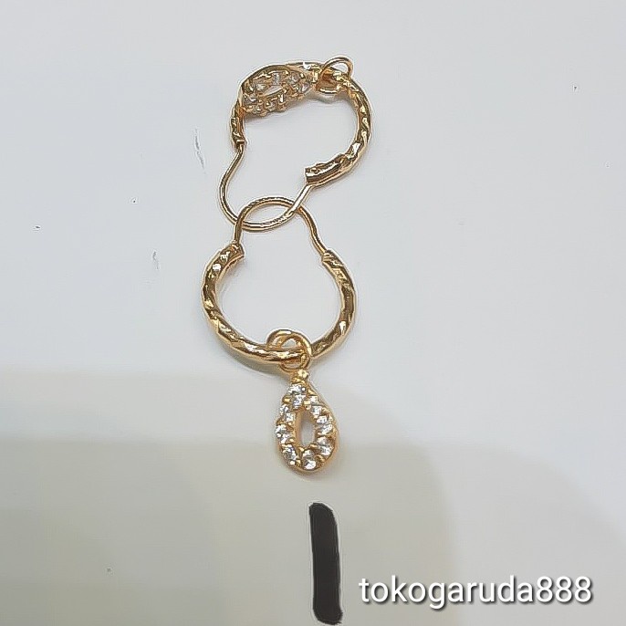 B4 X anting bulat permata anak dan dewasa emas asli kadar 700 70% 16k 22 gold anak dewasa gipsy gips