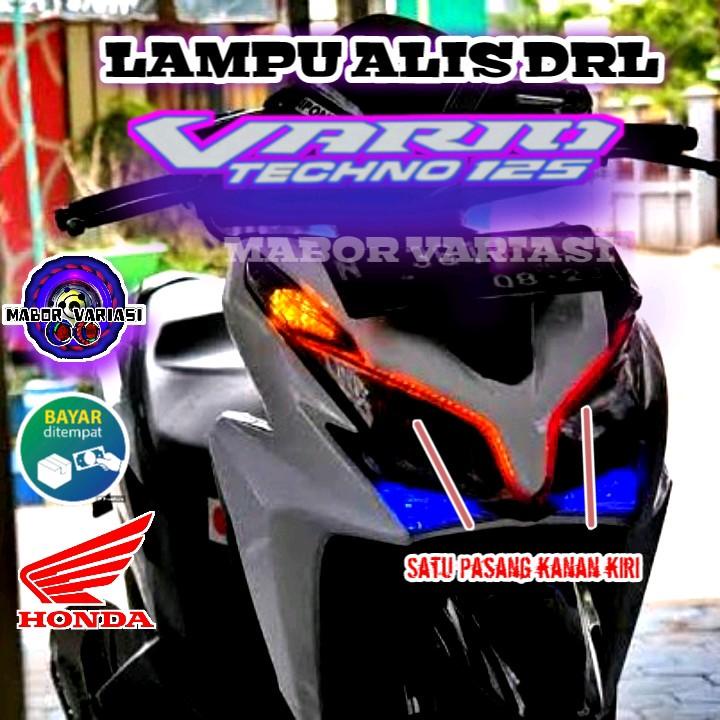 SEPASANG LAMPU ALIS VARIO TECHNO 125 KANAN KIRI 30CM LAMPU VARIASI MOTOR LED DRL