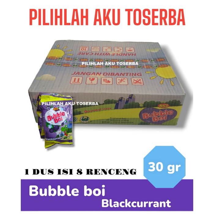 

Inaco BUBBLE BOI BLACKCURRANT Renceng - ( HARGA 1 DUS ISI 8 RENCENG )