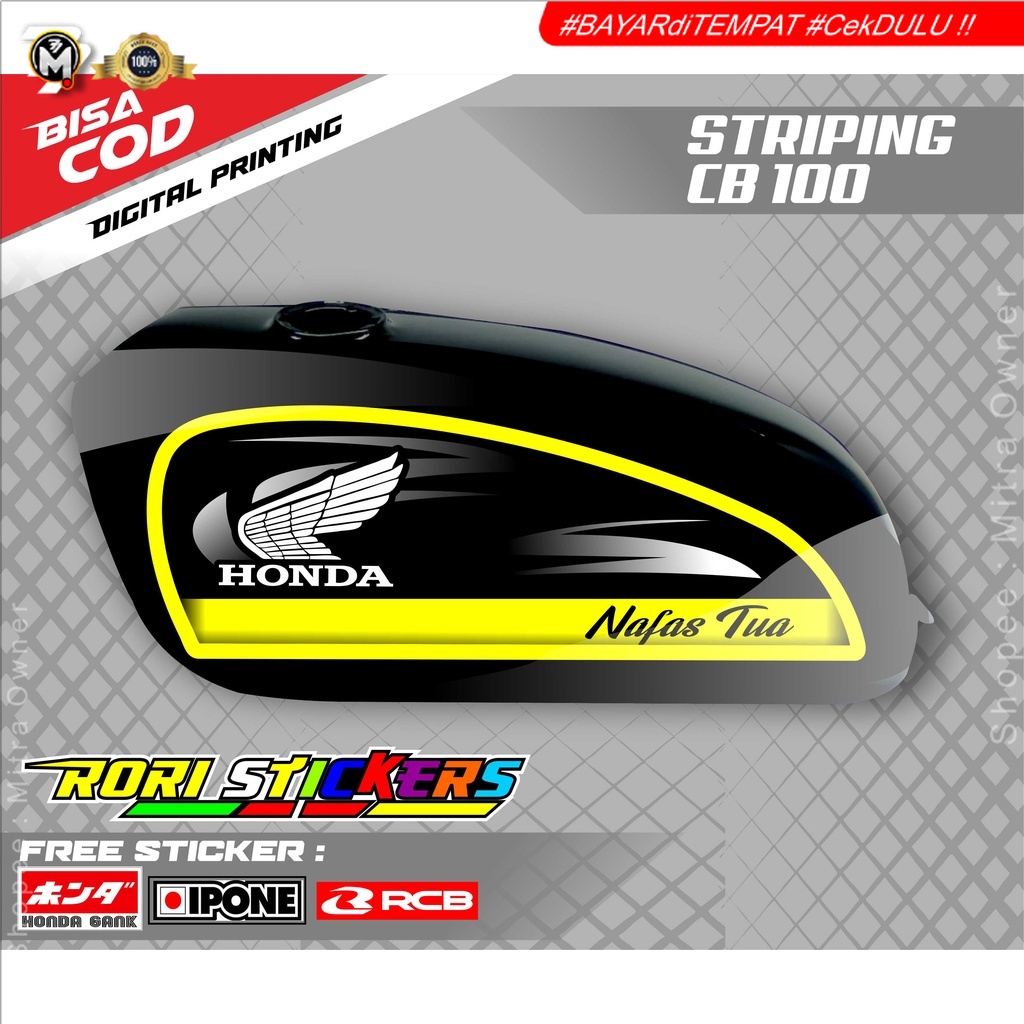 STRIPING VARIASI CB100 HONDA GANK / STICKER MOTOR HONDA CB100 CLASSIC