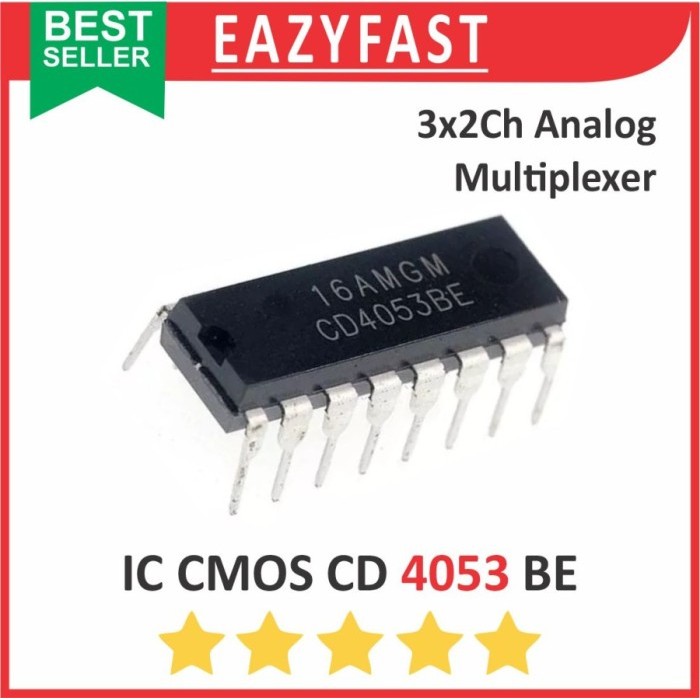 IC CMOS CD 4053 BE DIP 3x 2 Ch Channel 2Ch Analog Multiplexer CD4053BE CD4053 4053BE CD HD HCF HEF M