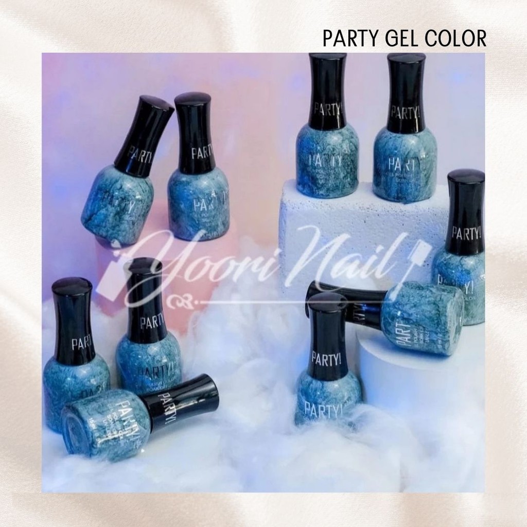 (YN) PARTY kutek gel halal (323-348) glitter series uv led nail polish 15ml gel party