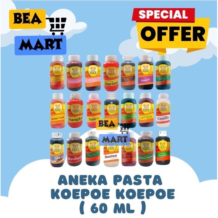 

Perisa Pasta Koepoe Koepoe 60ml | Perasa & Pewarna Makanan Food Grade | Aneka Penguat Aroma Makanan Kupu Kupu 60 ml