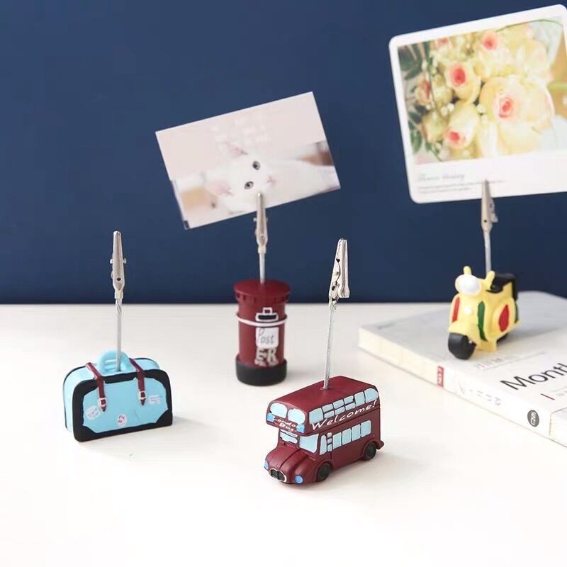 

Vintage Resin Paper Message Card Memo Clip Wedding Party Photo Stand Holder Desk Decorative Gadget Stationery