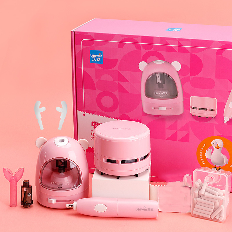 

Sketch Electric Pencil Sharpener Electronic Erasers Mechanical Cleaner Set For Kids Stationery Art School Supply Christmas Gifts