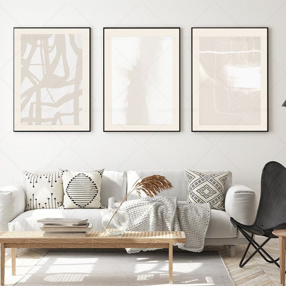 

Modern Abstract Beige Line Art Prints Neutral Brush Stroke Art Poster Minimalist Wall Art Canvas Painting Living Room Home Decor