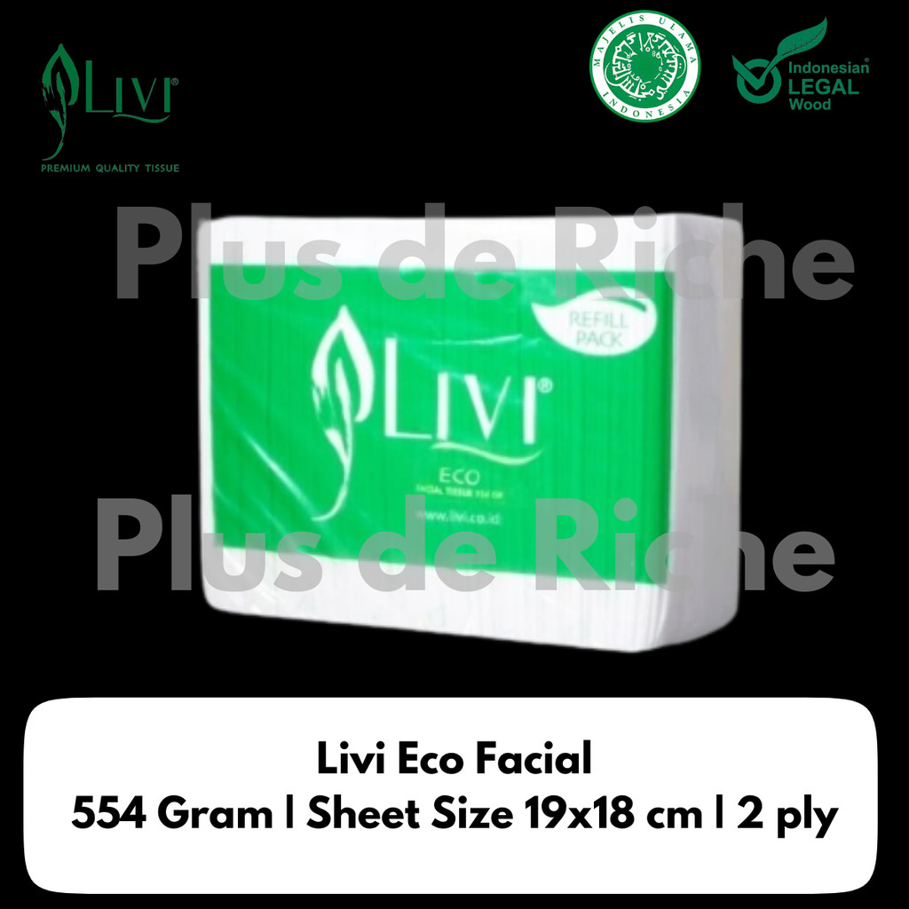 Livi 600 sheet - Tissue LIVI ECO Facial Refill 600s - Tissue Facial Livi 554 Gram 2 Ply