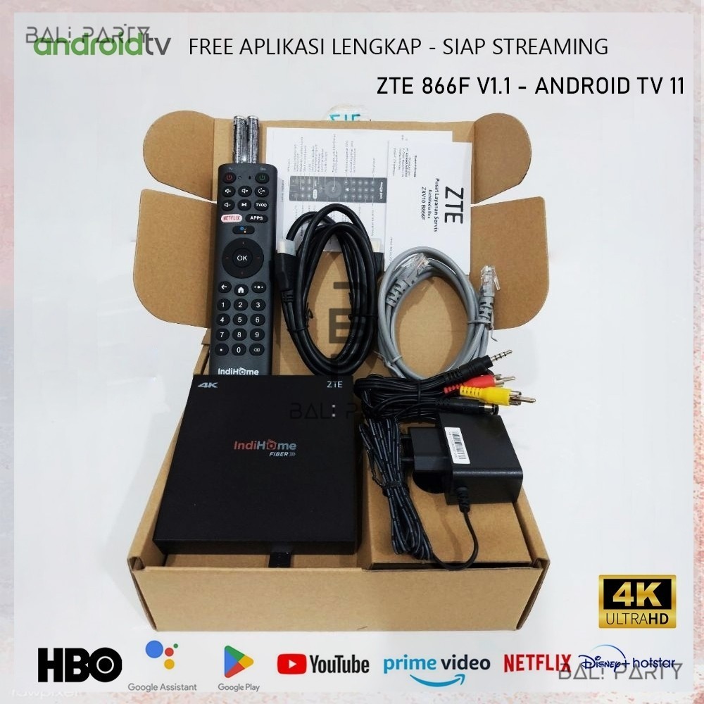 STB Android TV Box ZTE B866F V1.1 - WiFi 4K, HDR 10, RAM 2 GB/32GB, Root Unlock, Android 11, Semua T