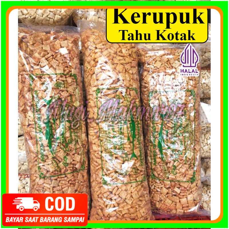 

1ball kerupuk tahu kotak pedas daun jeruk (1kg) camilan medan