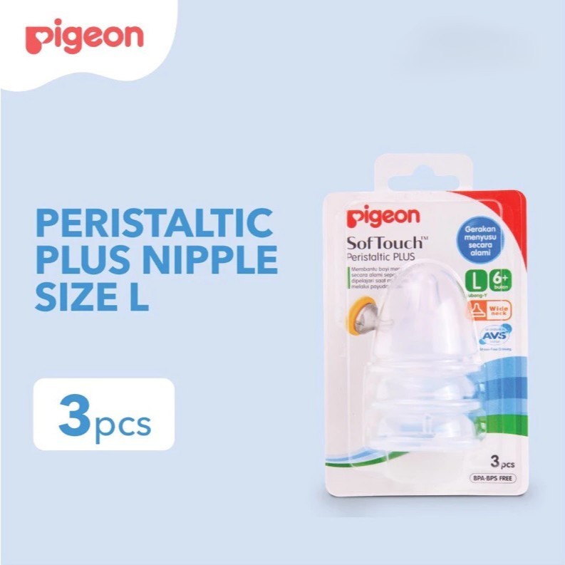 DCV55  GB  Pigeon Baby Nipple Wide neck peristalic plus soft touch Dot wideneck Ukuran S, M, L, LL, 