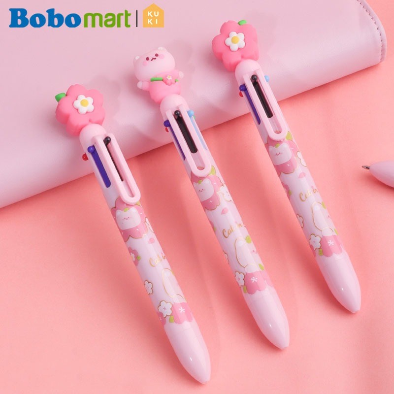 

BOBOMART 1 PCS KUKI GEL PEN PULPEN 6 WARNA MOTIF LUCU