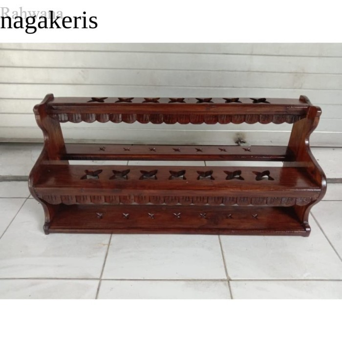 

Jagrak Tempat Keris Isi 14 Minimalis Finishing Plitur Kayu Jati terbaru