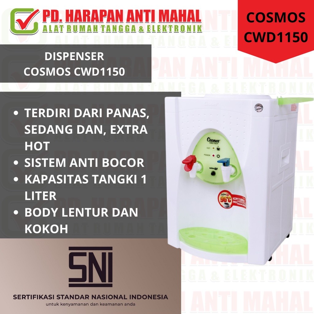DISPENSER COSMOS CWD1150/ DISPENSER KECIL COSMOS CWD1150/ DISPENSER PANAS DINGIN COSMOS CWD1150/ DIS
