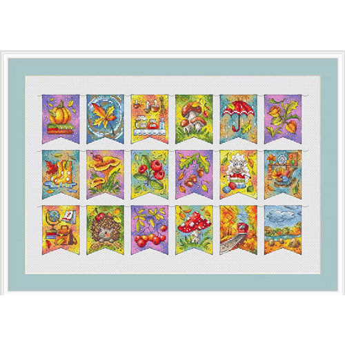 

Gold Collection Counted Cross Stitch Kit World NP-010 cats catching small flag of autumn 50-34 Cross Stitch Kit 2023
