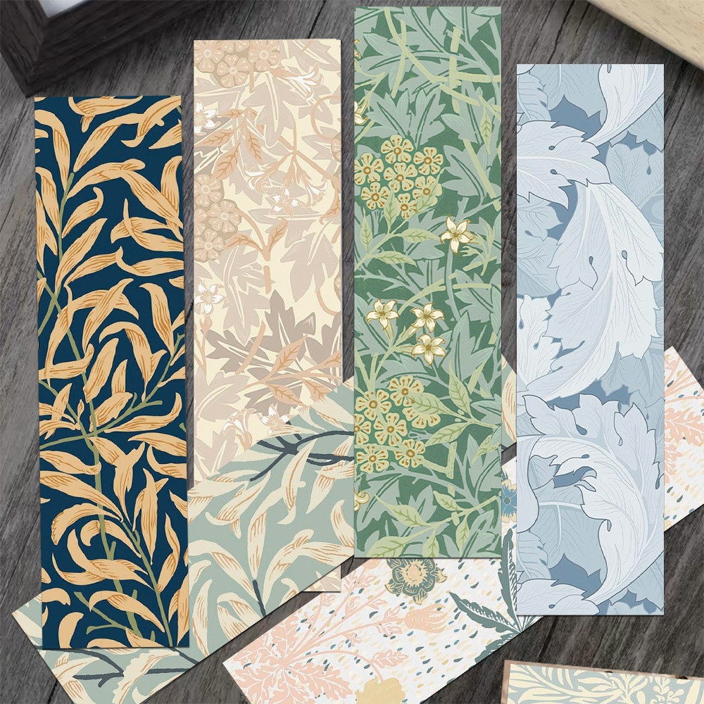 30pcs Morris's Floral Doodle Bookmarks Reading Pages Tagged Books Tagged Diary Notebooks Tagged Stud