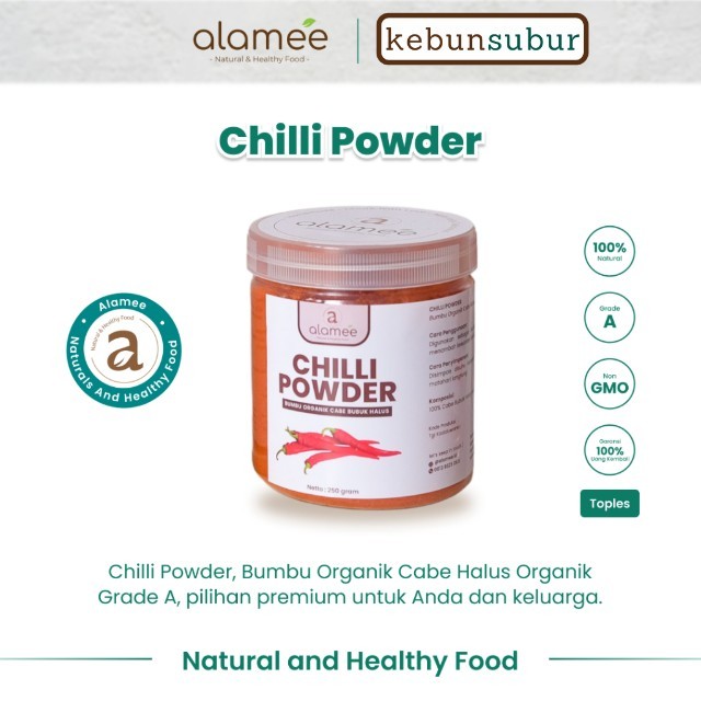 

ALAMEE Bubuk Cabe Halus Chilli Powder Chili Cabai Rempah Murni Asli Seasoning Bumbu Dapur Organik kebunsubur Kebunsubur