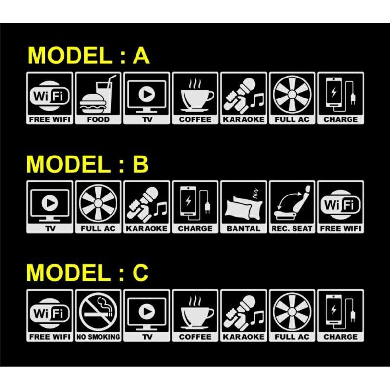 sticker cutting mobil Fasilitas Bis Bus Truk FULL AC KEREN