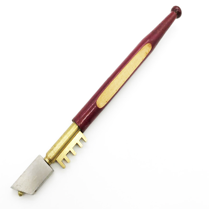 

17.5mm Portable Glass Cutter Professional Diamond Tipped Glass Cutter Pencil Window Glass Craft Cutting Knife Wooden Handle Tool