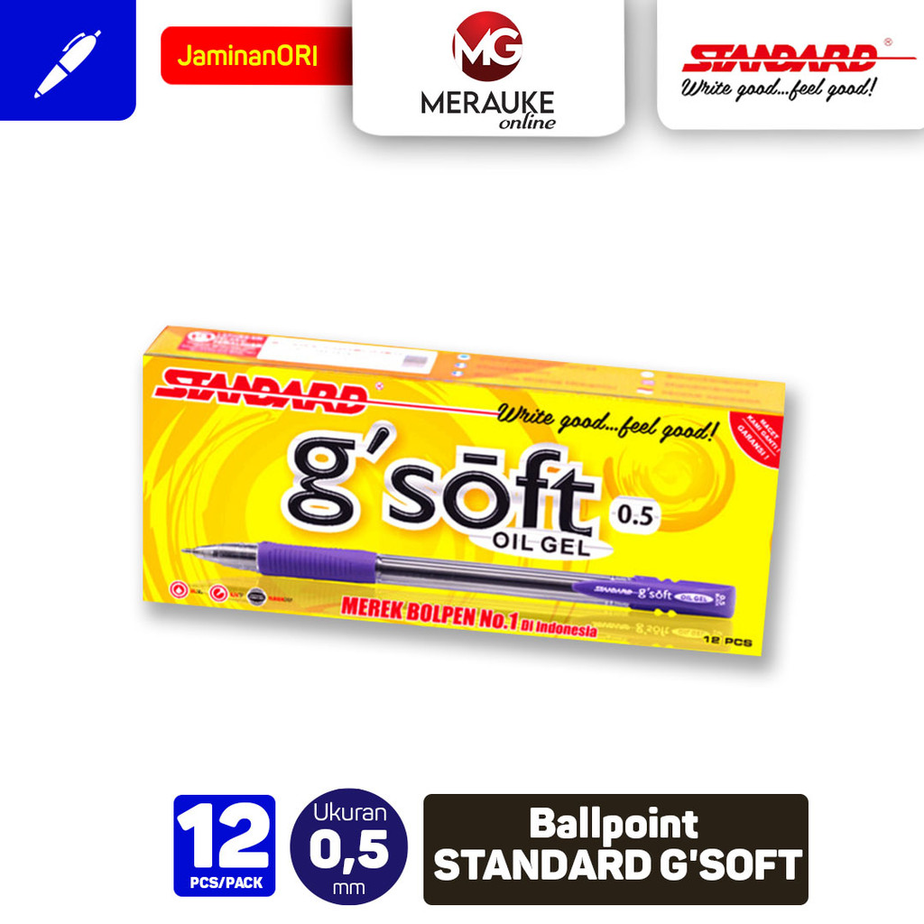 

Ballpoint STANDARD G'SOFT 0.5 - Hitam 12 Pcs