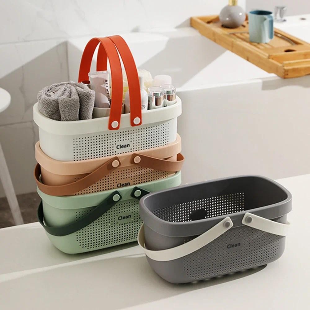 

Plastic Storage Baskets with Handles, Shower Caddy Shelf Organizers Basket for Bathroom, Kitchen, Dorm Room basket Bathroom