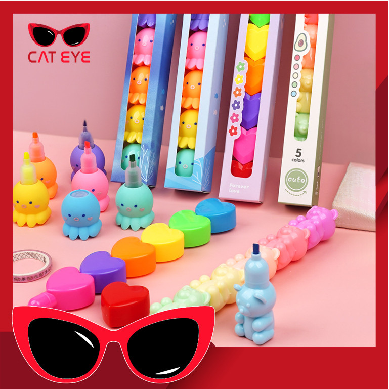 

PROMO - S6295 Set Stabilo Pastel Lucu / Highlighter Tumpuk 1 Set / Textliner Motif Karakter Lucu / Spidol Pastel Lucu Warna Warni