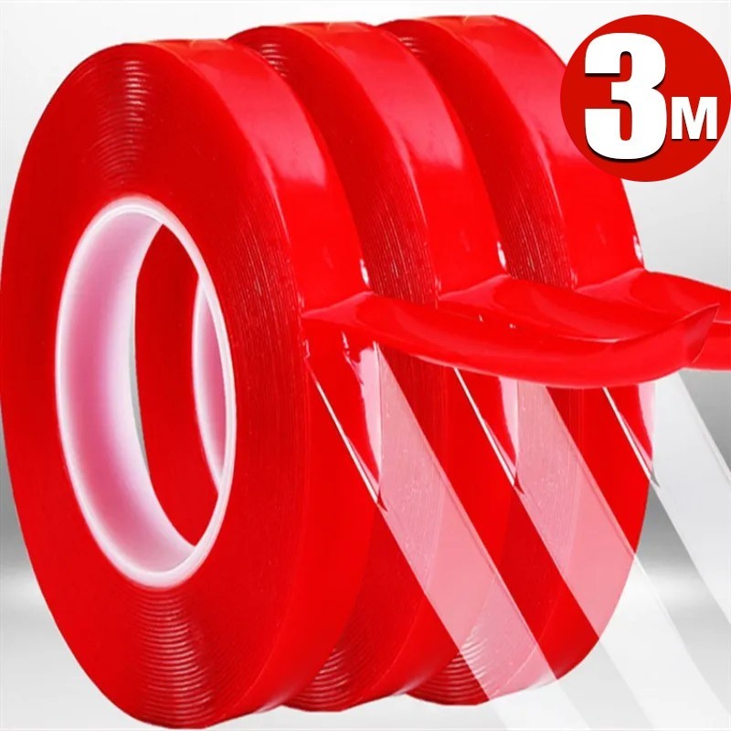 Double Tape Doble Tip Bening 3m Lem Super Kuat Acrylic Anti Air Adhesive Transparent No Trace Sticke