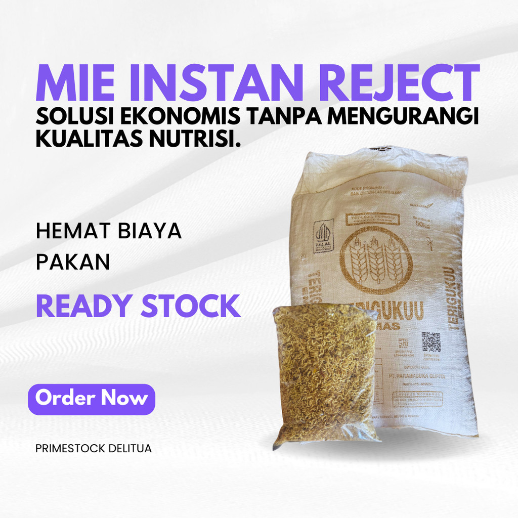 Mie Instan Reject 800g - Pakan Ayam Sehat dan Ekonomis