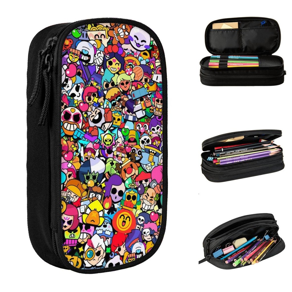 

Lovely B-Brawls Game Pencil Case Pencil Box Pen Box for Student Large Storage Bags Office Zipper Stationery