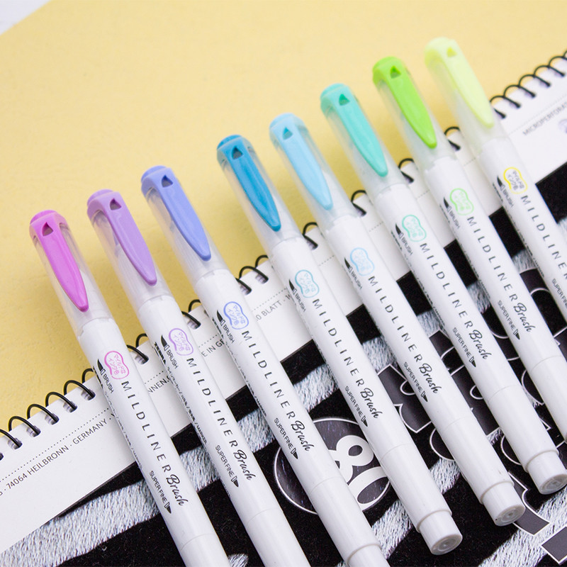 

1Pcs Zebra Marker Pen WFT8 Series Double Headed Light Highlighter (Brush Soft Tip + Fine Tip) Students Use Color Painting Pen